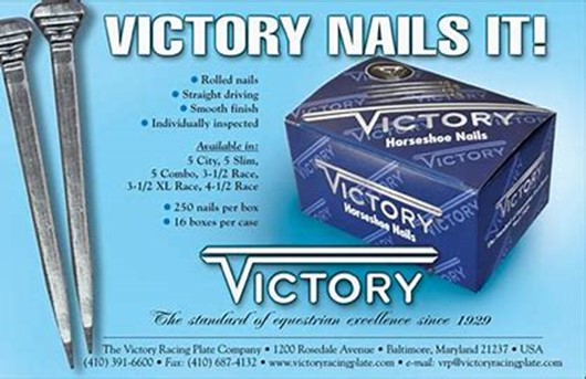 A poster on victory horseshoe rolled nails